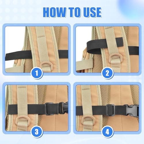 Backpack Chest Strap 2-Pack, Adjustable Sternum Strap & Waist Belt Set with Quick-Release Buckle, Non-Slip Walking & Hiking Strap, Universal Repair Replacement for School Bags, Travel & Outdoor Gear — view 4