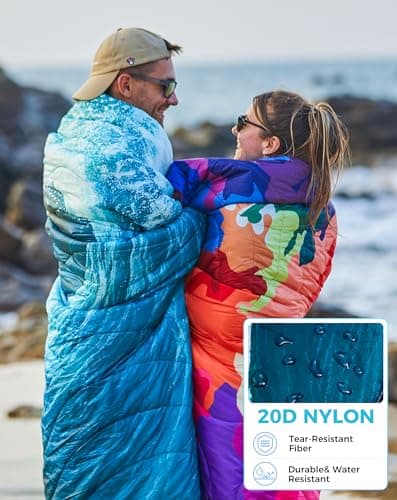 KingCamp Camping Blanket, Lightweight Warm Multifunctional, Seawave — view 2