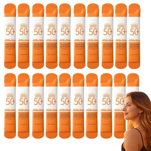 20-Pack Mini Travel Size Sunscreen & Sun Cream SPF 50+,Mini Sun Cream for Face & Body,Natural Face Sunblock,Sun Protection Waterproof & Non-Greasy,Factor 50 Suncream,No White Cast,UV Protection