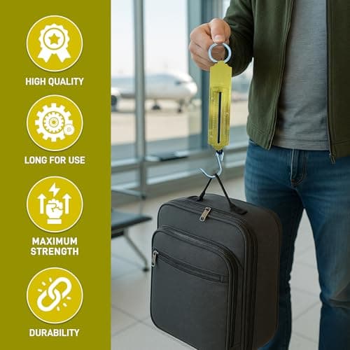 PNJB, Pocket Spring Balance Luggage Scale 25 Kg Weight Measuring Fishing Luggage, Golden Mechanical Balance with Hook for Home, School, Classroom, Kitchen Use (1X PACK) — view 6