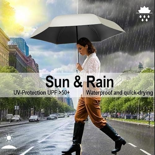 Copulan Mini Travel Umbrella, UPF 50+ Compact Fits in Purse — view 5