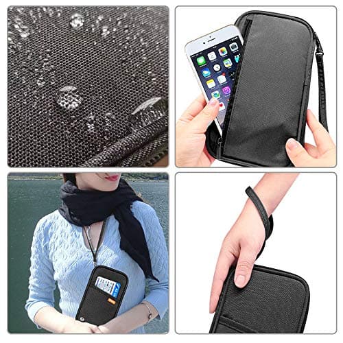 homchen RFID Blocking Travel Passport Wallet Holder, Document Organiser Case Credit Card Holders for Men and Women (Large Black-RFID) — view 5
