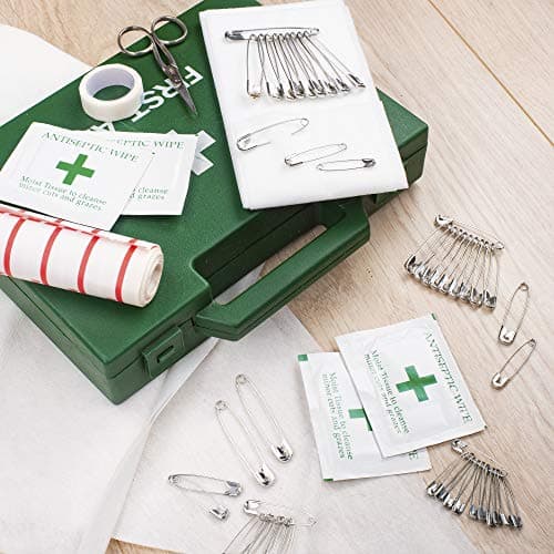 Safety Pins Large 55mm, Pack of 48 - Big Strong Large Safety Pins for Clothes, Crafts, Sewing, Hemming, Dressmaking, Quilting & First Aid Kit - Extra Large Silver Nickel Plated, Running Bibs — view 5