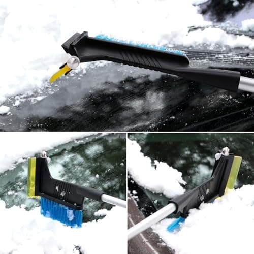 ERYUE Snow Scraper for Car Efficient Aluminum Alloy Extendable Snow Brush with Safety Hammer for Winter Travel Blue 1 Pack (type 2) — view 5
