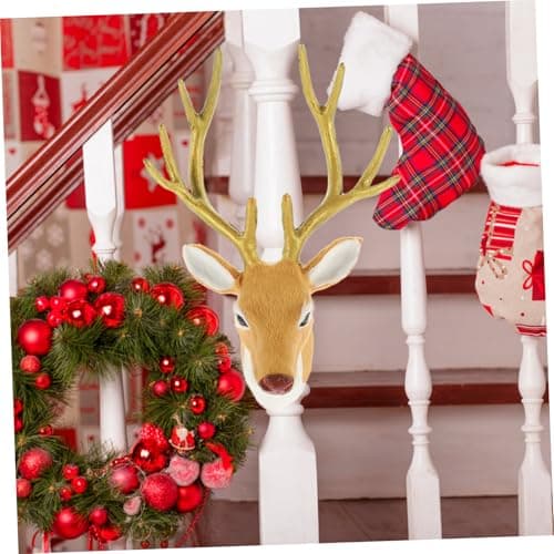 MUELODSIC Artificial Deer Head Christmas Elk Decor Holiday Party Photo Prop — view 6
