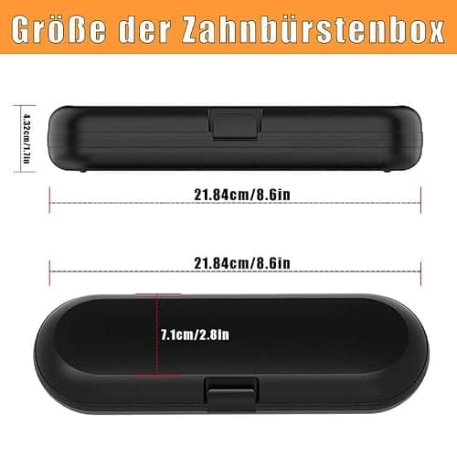 Elegance-go Universal Electric Toothbrush Travel Case, 2 Pieces Plastic Travel Toothbrush Case Electric Toothbrush Case Container, Black, White, Modern Minimalist — view 2