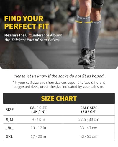 CAMBIVO Calf Compression Sleeves for Men & Women, 2 Pairs — view 3
