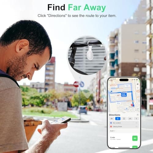 Bnlei Air Tracker Tag Works with Apple Find My (iOS Only) Includes Replaceable Battery, Bluetooth Smart Item Locator Key Finder for Keys, Luggage, Wallet, Car, Bicycle (1-Pack-White) — view 4