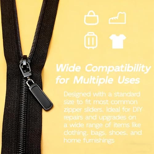 5 PCS Zipper Pull Replacement Kit - Durable Metal Zipper Tabs in Black for Easy Repair of Luggage, Clothing, and Accessories – Versatile Detachable Design Replacement Zippers Pulls for Quick Fixes — view 4