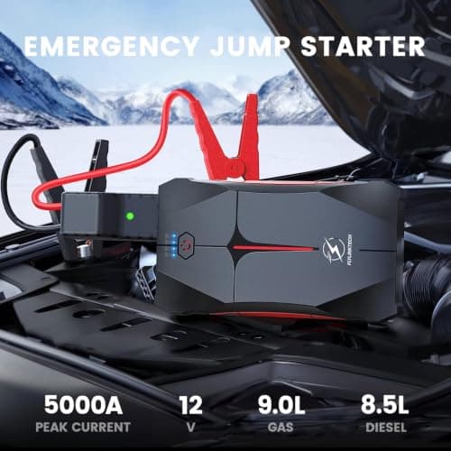 Car Jump Starter, FLYLINKTECH 5000A 12V Portable Car Battery Booster Jump Starter Power Pack (up to 9.0L Petrol Or 8.5L Diesel Engine), Power Bank with LED Flashlight, IP67 — view 2