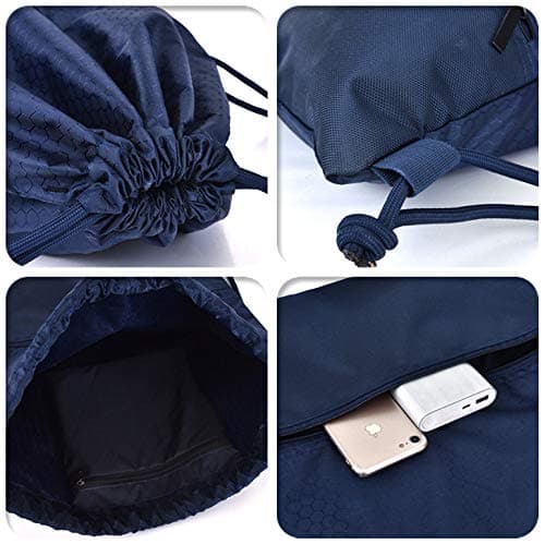 Fauhsto Drawstring Bag Backpack Gym Bags Bicycle Sports Bag Waterproof Lightweight Bag with Bundle Drawstring for Women Mens School Sackpack Backpack walking,Hiking Travel Swimming Fitness Bag — view 2