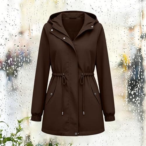Znwerma women's rain jacket Waterproof Jacket Women Ladies Lightweight Jackets with Hood 2026 Windbreaker Rain Coat with Pockets Casual Long Sleeve Full Zip Raincoat Breathable Hiking Walking Coat — view 3