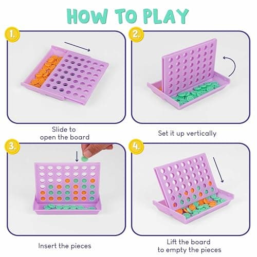 BONNYCO 4 in a Row Pack of 16 Party Bag Fillers for Kids Age 3-12. Mini Travel Toys, Birthday Party Favours, Classroom Rewards for Primary Pupils, Stocking Fillers — view 5