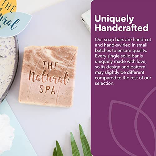 The Natural Spa | Handcrafted Soap Bar | Moisturising & Gentle Exfoliation | Patchouli & Rose, Cocoa Butter & Almond Oil | For All Skin Types & Travel Use | 100g — view 4