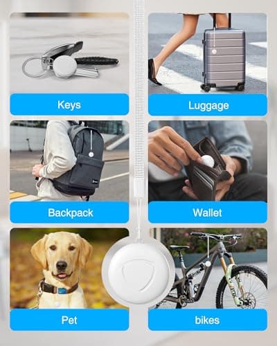 Smart Tracker Tag Item Finders - 2 Pack Smart Tag Bluetooth Key Finder Compatible with Apple Find My (IOS Only), Trackers Devices for Wallets, Bike,Suitcases, Luggages, Bags, Tracking Device, White — view 5