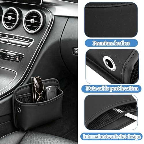 TEUYOE PU Leather Car Side Pocket Organizer, for Cars, SUVs & Trucks — view 3