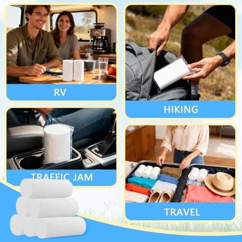 6 Rolls Travel Toilet Tissue Coreless Portable Toilet Tissue - Compact and Soft, Ideal for Camping, Hiking, Travel, and Outdoor Activities — view 4