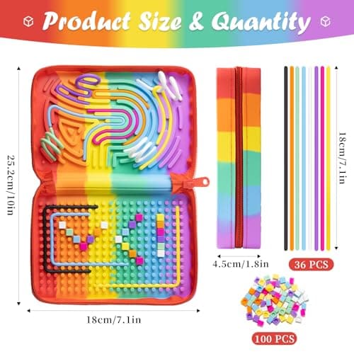 Sensory Activity Board, Silicone Fidget Toys with storage for ADHD & Autism — view 2