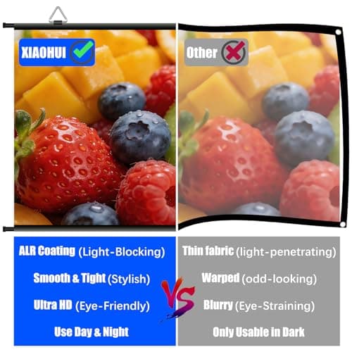 100 inch Projector Screen, Portable Projector Screen for Outdoor Indoor, Wall Mounted ALR Projection Screen Hanging Movie Screen for Bedoom, Backyard, Home Theater, 4k 16:9 — view 4