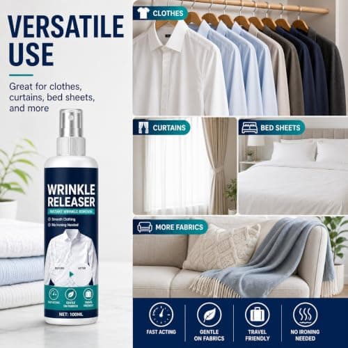 Crease Release Spray,Wrinkle Releaser Spray, No Iron Fabric Smoothing Agent — view 4