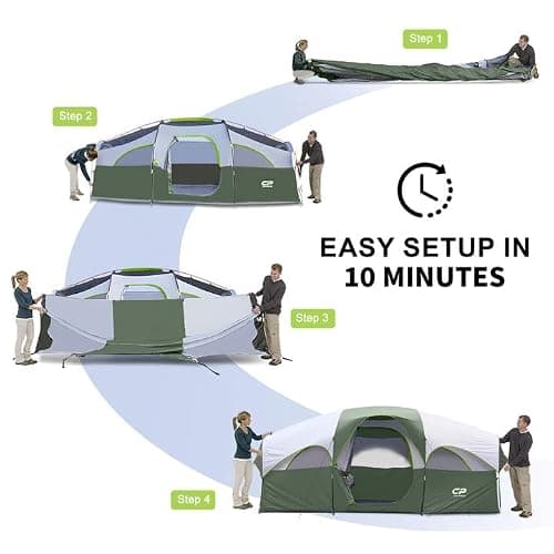 CAMPROS CP 8 Person Camping Tent, Room Divider, Rainfly, Weather Resistant — view 6