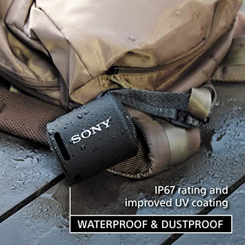 Sony SRS-XB13 Wireless Extra Bass Portable Compact Bluetooth Speaker with 16 Hours Battery Life, Type-C, IP67 Waterproof, Dustproof, Speaker with Mic, Loud Audio for Phone Calls/Work from home (Black) — view 6