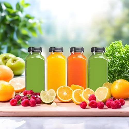 Kiswleon 20 Pack Plastic Juice Bottles With Lids, Brush, Funnel & Stickers — view 4