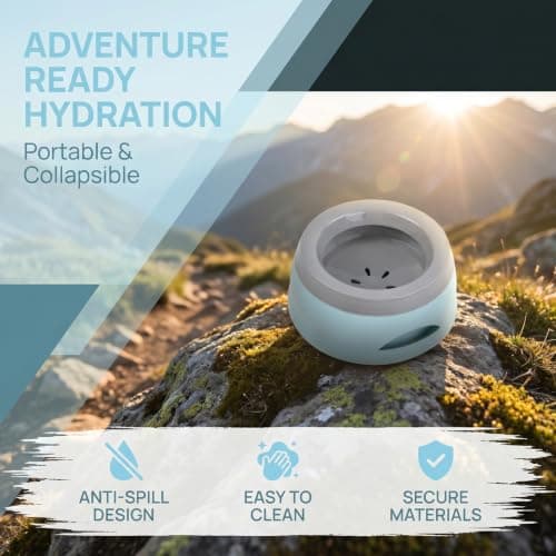 Blue Portable Dog Water Bowl Anti Spill for Car — view 5