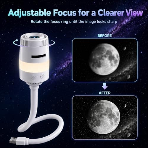 2-in-1 Starry Sky Projector, Galaxy Night Light USB 360° with 13 HD Films — view 6