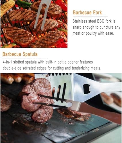 grilljoy 24Pcs Stainless Steel BBQ Tool Set in Storage Aluminum Case — view 4