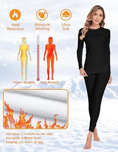 YADIFEN Thermal Underwear Womens Ultra Soft Stretch Ladies Base Layers — view 2