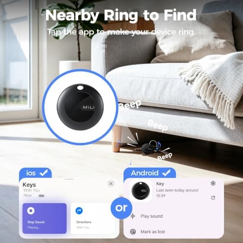 MiLi MiTag Duo Tracker Tag with Keyring for iOS & Android (1 Pack) — view 2