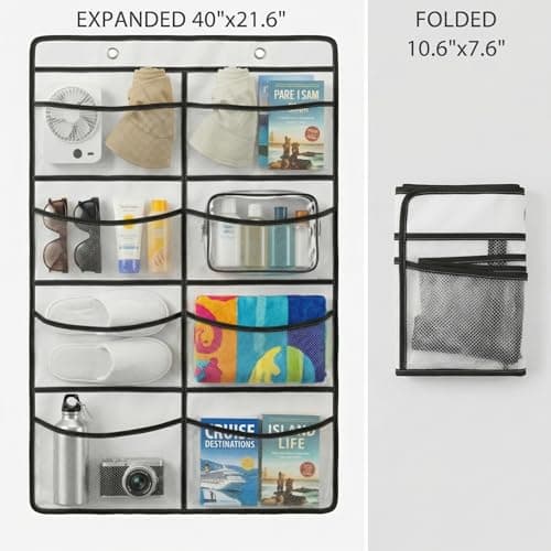 ANNISITE Magnetic Cruise Organizer, 8 Large Durable Pockets Over The Door Organizer For Cruise Ships, Magnetic & Hanging Cruise Organizer, Cruise Essentials 2026 （ 40" x 21.6"） — view 6