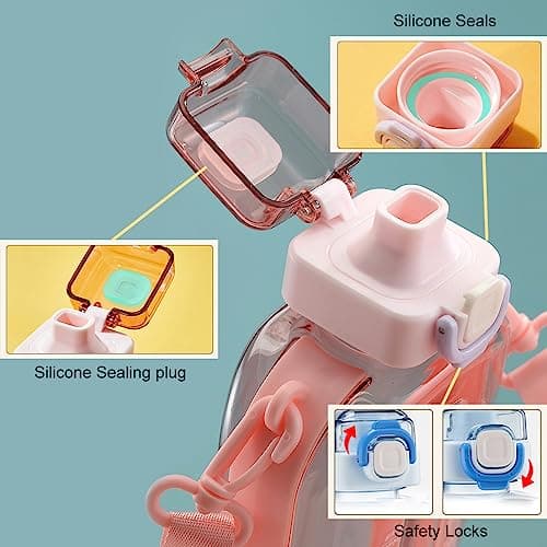 DSYSC Sports Water Bottle 750ml, Leakproof Drinks Bottle, Gym Water Bottle, Waterbottle with Healthy Material for Travel Picnic Camping Hiking (Transparent) — view 5