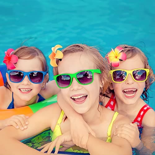 Bouiexye 12 Pack Neon Sunglasses Kids Boys and Girls Glasses Kids Party Supplies Favors Bulk for Beach Pool (12 Color) — view 6