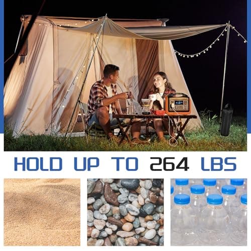 12 Pack Heavy Duty Gazebo Weights Sandbags, 800D Oxford Waterproof Tent Leg Weight Bags with 4 Secure Straps for Pop Up Gazebo, Marquee, Parasol and Market Stall (Empty) - 20 x 50 cm — view 5