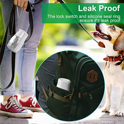 Gezimetie Dog Water Bottle - Foldable Dog Water Dispenser for Walking with Dog Waste Bag, Portable Pet Water Bottle for Travel, BPA Free Water Bottle for Cat, Rabbit,Puppy and Other Animal 300ML — view 6