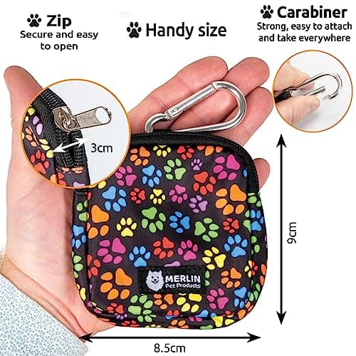 Small Dog Treat Bag, Dog Treat Training Pouch Bag, Pocket Size Travel Dog Walking Bag, Dog Walk Treats Pouch, Dog Treat Pouch, Pet Bag For Lead Treats, Pet Treat Pouch For Training (Pawprint) — view 2