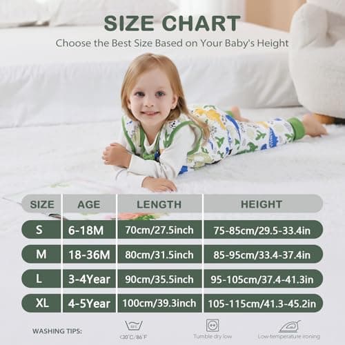 MIKAFEN 2.5 Tog Sleeveless Toddler Sleeping Bag with Feet, 90cm/ 3-4 Years — view 6