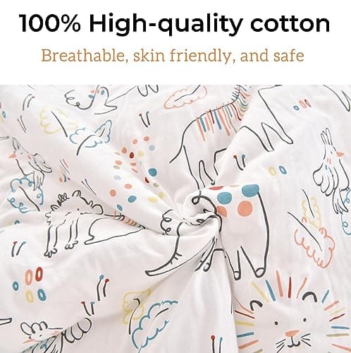 Chilsuessy Baby Sleeping Bag 2.5 tog Toddler Sleeping Bag 100% Cotton Nursery Bedding Kids Wearable Blanket Sleeping Sack for Infant Boys Girls Suitable All Year Round, Happiness Zoo, 130cm/4-6 Years — view 6