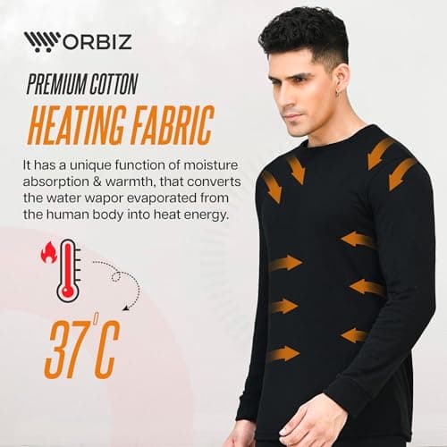 Mens Thermal Long Vest Full Sleeve Top Extreme Warm Winter Heat Ski Wear Size S-XXL (X-Large, Bule) — view 4