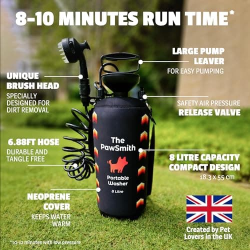 The PawSmith Portable Pet Washer, 5 Litre and 8 Litre, with Shower Head Attachment (Large) — view 6