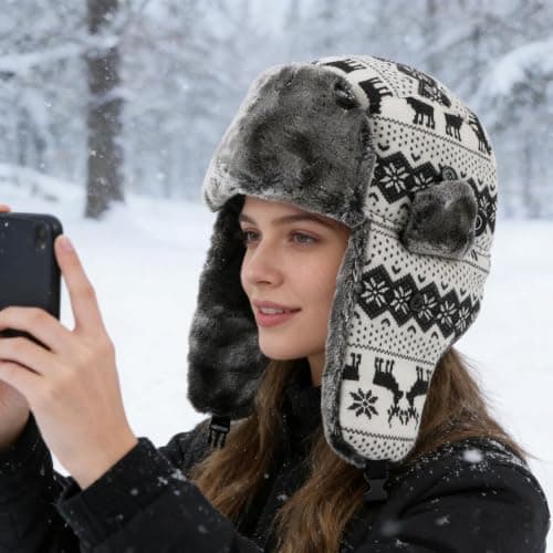 Winter Ushanka Hat Plug-in 3-Temperature-Setting Warm Headwear — view 3
