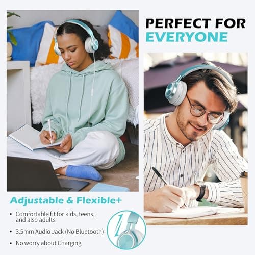 Ailihen C8 Headphones Wired with Mic Foldable and Adjustable, Lime Green — view 2
