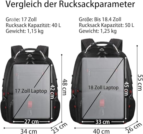 MATEIN Extra Large Backpack 55L, 18.4 Inch Travel Laptop Backpack for Men — view 4