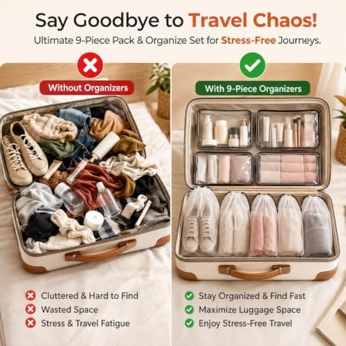 9pcs Clear Wash & Makeup Bags, Makeup Bags, PVC Waterproof Travel Wash Bags — view 3
