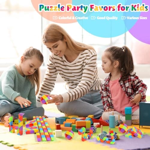 WEARXI 20 Packs 24 Blocks Magic Snake Cube, Party Bag Fillers for Kids — view 3