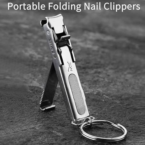 Generic Mini Nail Cutter - Travel Friendly Nail Clipper Tool, Compact Wide Jaw Trimmer for Thick Nails | Folding Nail Cutter with File and Lock Design, Grooming Kit for Manicure — view 4
