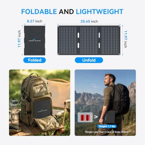 30W Portable Solar Charger with Digital Power Display, USB-C USB-A (for UK) — view 4