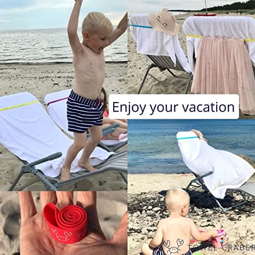 Towel Bands (6-Pack), Beach, Pool & Cruise Chairs, Extra Durable, No Snapping, Cruise Ship & Beach Essentials, Great Alternative to Beach Towel Clips — view 6